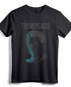 Agent Cooper Headshot 3 Triangles Graphic T-Shirt  Offiziell lizenzierte Twin Peaks-Bekleidung für Fans von David Lynch  Leichtes T-Shirt mit klassischer Passform