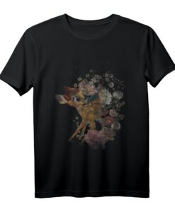 40. Geburtstag Bambi Floral Portrait T-Shirt - Offiziell lizenzierte Disney-Mode für Tier- und Disney-Fans