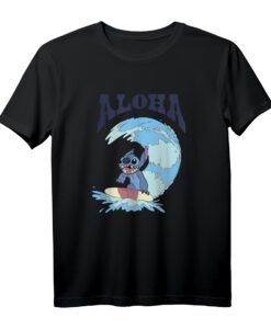 40. Geburtstag Lilo & Stitch Surfer T-Shirt - Aloha Big Wave Portrait, Hawaii & Beach Design für Fans, Kinder und Erwachsene
