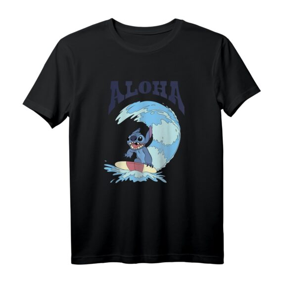 40. Geburtstag Lilo & Stitch Surfer T-Shirt - Aloha Big Wave Portrait, Hawaii & Beach Design für Fans, Kinder und Erwachsene
