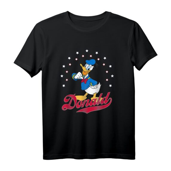 40. Geburtstag Mickey & Friends Americana Donald Duck Star Circle T-Shirt - Offiziell lizenziertes Disney Fan-Shirt
