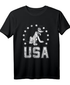 40. Geburtstag Mickey & Friends Americana Pluto USA Stars Circle T-Shirt - Offiziell lizenzierte Disney Kleidung