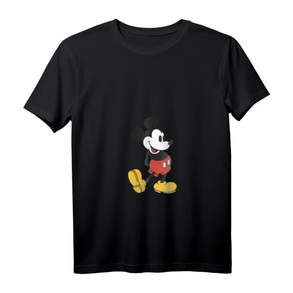 40. Geburtstag Mickey Mouse Retro Standing Foot V-Ausschnitt T-Shirt - Offiziell lizenziertes Disney-Design