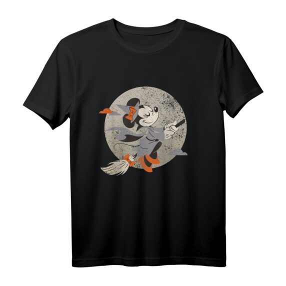 40. Geburtstag Minnie Mouse Flying Witch Halloween T-Shirt  Unisex Kostüm für Kids und Erwachsene, perfekt für Disney Fans und Halloween Feier