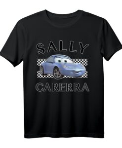 40. Geburtstag Pixar Cars Sally Carerra Finish Line Poster T-Shirt  Offiziell lizenziertes Cars Merchandise für Fans und Sammler