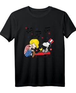 40. Geburtstag Schroeder und Snoopy Americana T-Shirt - Offizielles Peanuts Lizenzprodukt
