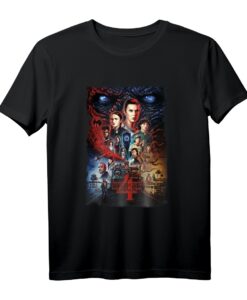 40. Geburtstag Stranger Things Full Cast Poster T-Shirt  Offiziell lizenziertes Fan-Shirt für Männer, Frauen, Jungen & Mädchen