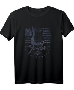 40. Geburtstag Stratocaster American Flag Backdrop T-Shirt  Vintage Gitarren & Musik-Design für Männer und Frauen