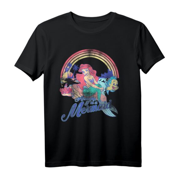 40. Geburtstag T-Shirt mit Little Mermaid Pastel Rainbow Retro Grafik - Offiziell lizenziertes Geschenk für Meerjungfrauen-Fans