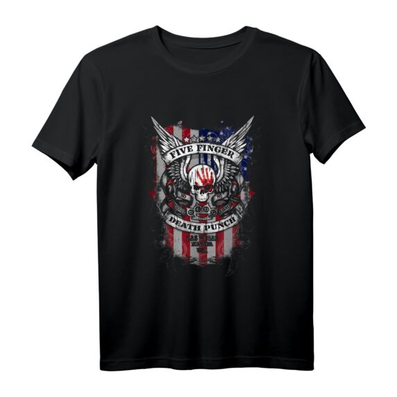 5FDP - No Regrets Stars & Stripes American Flag T-Shirt - Official Band Merchandise für Fans und patriotische Feiern zum 4. Juli