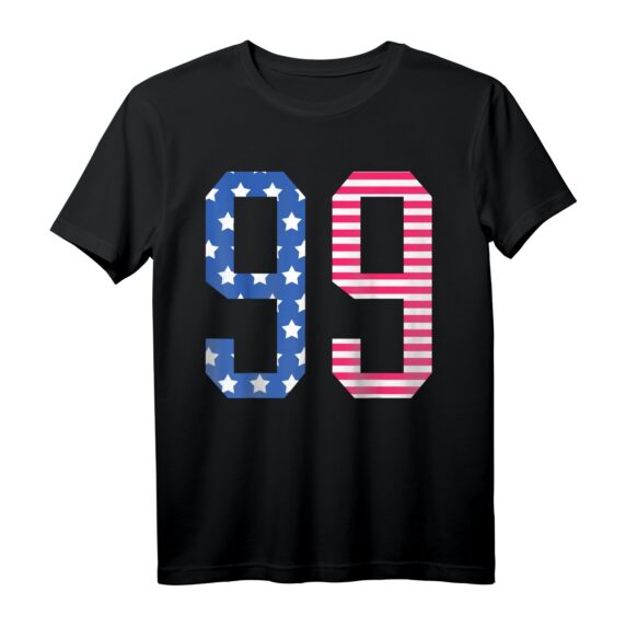 American Flag Number Ninety-Nine Graphic T-Shirt - Trendiges Patriotisches US-Flaggen-Design für Männer und Damen