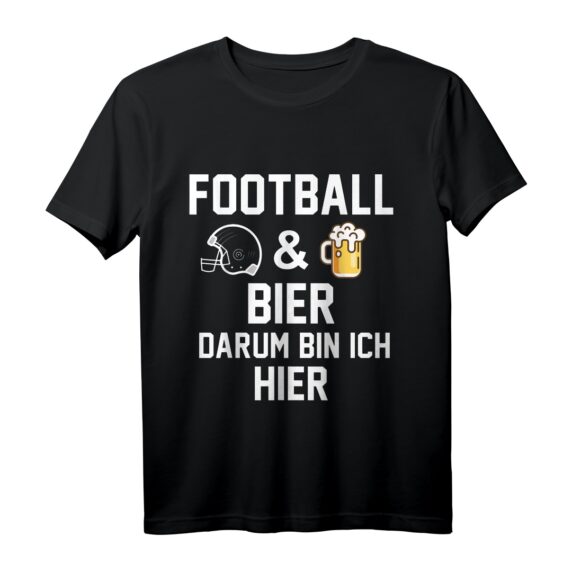 American Football Fan & Bier Trinker T-Shirt - Ideale Geschenkidee für Football- und Bierliebhaber