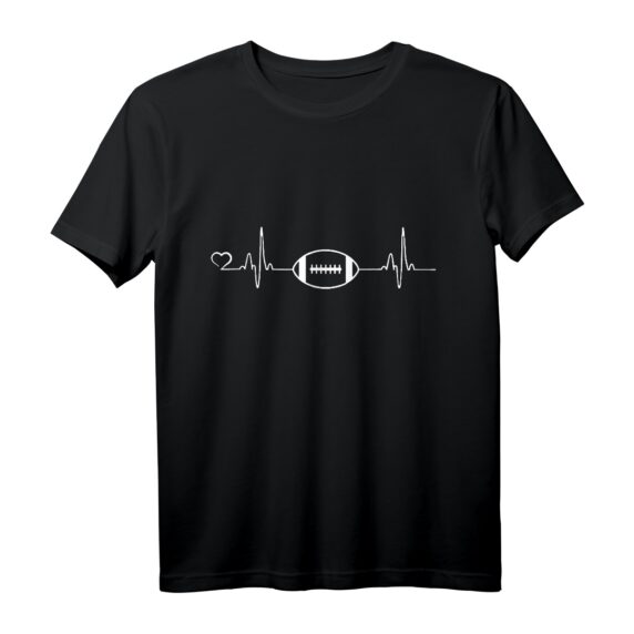 American Football Herzschlag Spieler Grafikdesign T-Shirt  Stylisches Fan- und Player-Design für Football-Liebhaber