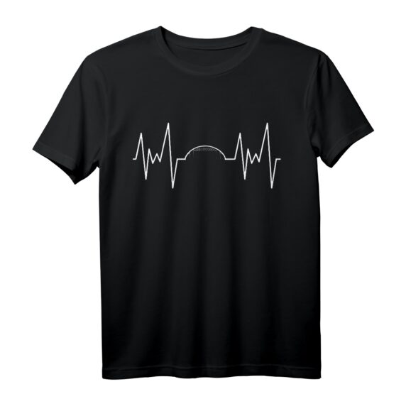 American Football Herzschlag T-Shirt - Klassisch geschnitten, doppelt genähter Saum, ideal für Fans und Sportbegeisterte
