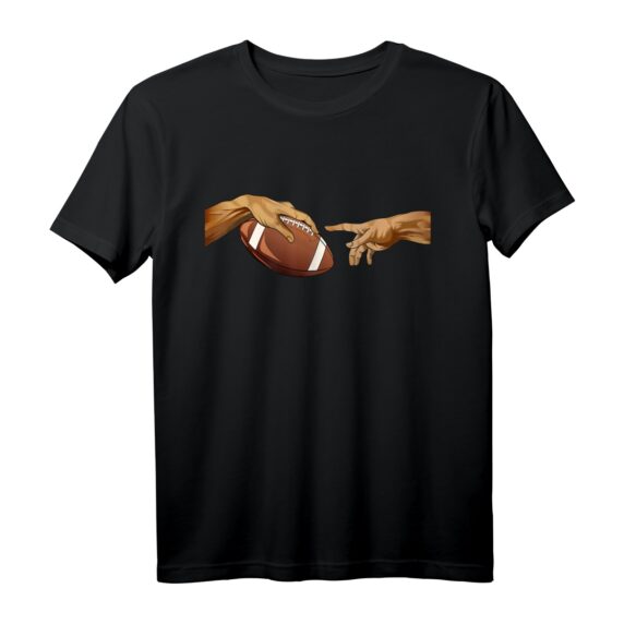 American Football Michelangelo Hand Lustiges Football Fan T-Shirt  Perfektes Geschenk für Football-Fans zu Weihnachten & Geburtstagen