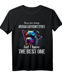 American Staffordshire Terrier Hund T-Shirt  Perfektes Geschenk für Hundeliebhaber zu Geburtstag & Weihnachten, Vintage Design für Hundemama & Papa
