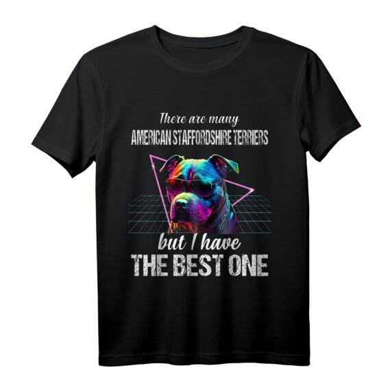 American Staffordshire Terrier Hund T-Shirt  Perfektes Geschenk für Hundeliebhaber zu Geburtstag & Weihnachten, Vintage Design für Hundemama & Papa