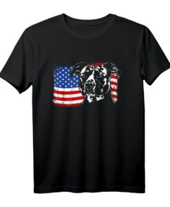 American Staffordshire Terrier T-Shirt mit Amerika Fahne  Perfektes Geschenk für Hundeliebhaber, Herrchen, Frauchen & Züchter