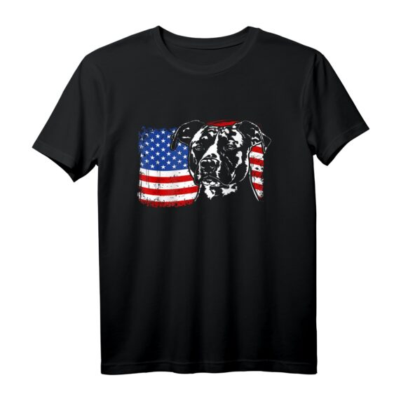 American Staffordshire Terrier T-Shirt mit Amerika Fahne  Perfektes Geschenk für Hundeliebhaber, Herrchen, Frauchen & Züchter
