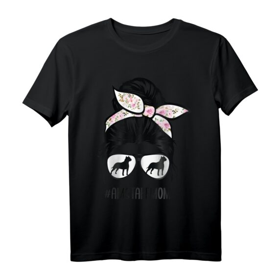 Amstaff Mom Haarknoten - Amerikanischer Staffordshire Terrier T-Shirt für Hundeliebhaber und AmStaff Fans als Geschenk