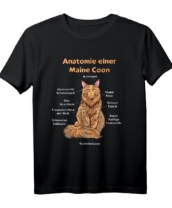Anatomie einer Maine Coon T-Shirt  Lustiges Katzenmotiv für Katzenliebhaber, Geschenkidee zu Weihnachten & Geburtstag