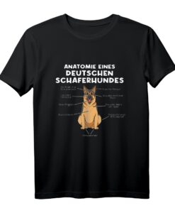 Anatomie Eines Deutschen Schäferhundes T-Shirt  Lustiges Hundebesitzer Outfit für Geburtstage, Weihnachten & Gassi Spaziergänge für Hundeliebhaber