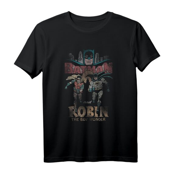 Batman Classic TV Series Duo T-Shirt - Offiziell lizenziertes Retro Batman & Robin Motiv für Fans, Kinder & Sammler