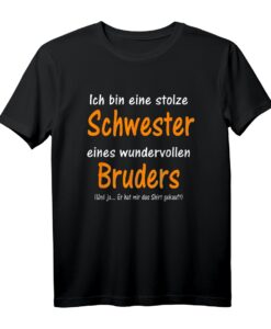 Bruder Schwester Familien Weihnachtsgeschenk Advent Shirt  Lustiges personalisiertes T-Shirt für Familie, Freunde & Kollegen