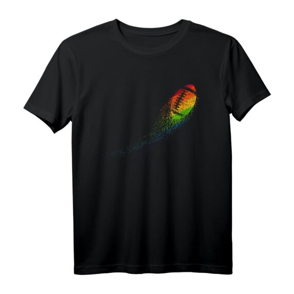 Buntes LGBT Football T-Shirt mit Regenbogen Pride Splash  Toleranz, Vielfalt und Gesellschaftsengagement für Football Fans