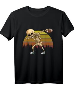 Dabbing Skelett Vintage American Football Spieler T-Shirt  Stylisches Fan-Shirt mit Vintage-Design für Football-Enthusiasten