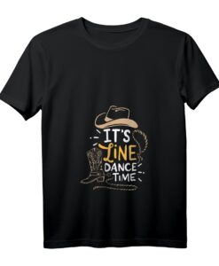 Damen Cooles Line Dance T-Shirt mit V-Ausschnitt - It's Line Dance Time Design, Perfekt für Country Western Tänzer & als Geschenk für Line Dancer