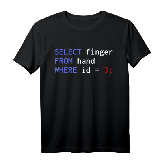 Database Informatiker T-Shirt mit SQL Query Design - Lustiges Geek-Shirt für Programmierer, Datenbank-Admins & IT-Fachleute