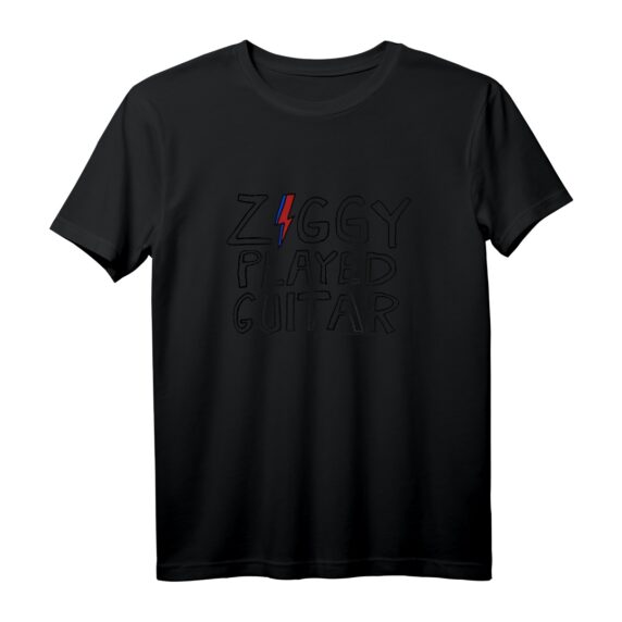 David Bowie Ziggy T-Shirt mit Gitarre Sketch - Offizielles Band Merch für Musikliebhaber und Bowie Fans