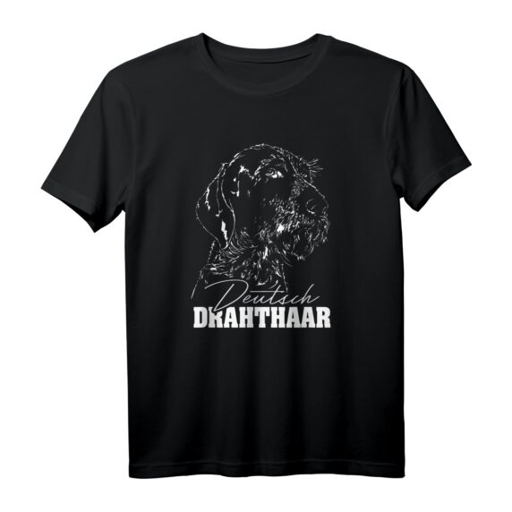 Deutsch Drahthaar Hundeportrait T-Shirt  Geschenk für Hundeliebhaber, Züchter & Hundeschulbesucher mit Original Wilsigns Design