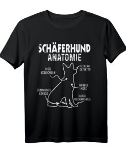 Deutscher Schäferhund Anatomie T-Shirt  Lustiges Hundemotiv für Hundebesitzer, Züchter und Hundeliebhaber, perfektes Geschenk für Schäferhundfans