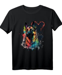 Deutscher Schäferhund mit Splatter-Deko - Hundeliebe T-Shirt für Hundefans, Rassevereine & als humorvolles Geschenk