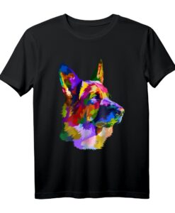 Deutscher Schäferhund Pop Art Porträt T-Shirt für Hundebesitzer & Hundeliebhaber  Perfektes Geschenk für Herrchen, Frauchen & Züchter