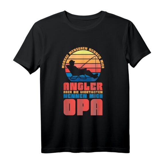 Die wichtigsten nennen mich Opa Retro Angeln T-Shirt - Perfektes Geschenk für Angler, Fischer und Naturfreunde zu Weihnachten, Männertag & Geburtstag