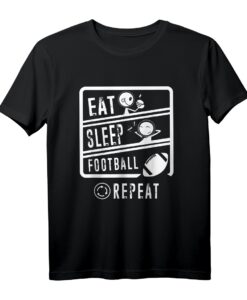 Eat Sleep American Football Repeat T-Shirt für Football-Liebhaber  Perfektes Geschenk für Fans während der gesamten Saison