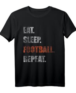 Eat Sleep Football Repeat T-Shirt  Für Footballspieler, Fans & Fantasy Football Enthusiasten
