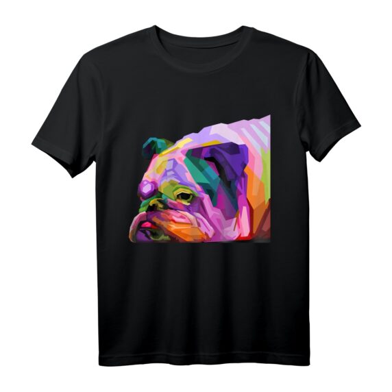 Englische Bulldogge Pop Art Porträt T-Shirt - Perfektes Geschenk für Hundebesitzer, Hundeliebhaber und Züchter