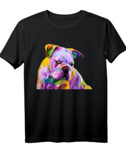 Englische Bulldogge Pop Art Porträt T-Shirt  Perfektes Geschenk für Hundebesitzer, Hundeliebhaber & Züchter