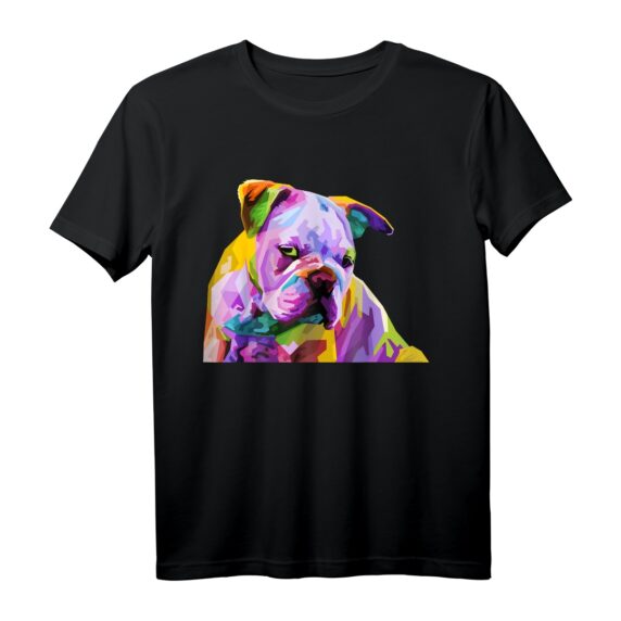 Englische Bulldogge Pop Art Porträt T-Shirt  Perfektes Geschenk für Hundebesitzer, Hundeliebhaber & Züchter