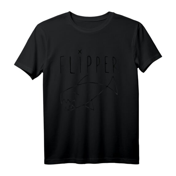 Flipper Punk Rock Grunge Fisch Grafik T-Shirt  Künstlerisch gezeichnetes, klassisch geschnittenes Statement-Shirt für Musik- und Modefans