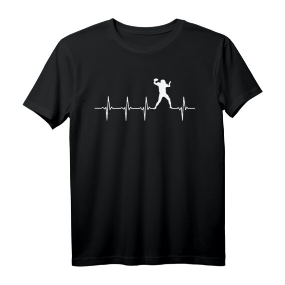 Football Herzschlag Geschenk für American Football Spieler T-Shirt  Perfekt für Fans & Sportbegeisterte