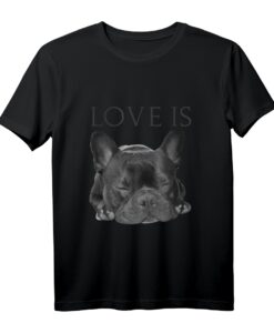 Französische Bulldogge Liebe T-Shirt  Niedliches Schwarzes Hundeshirt für Bulldoggenfans, Hundebesitzer & Valentinstag Geschenk