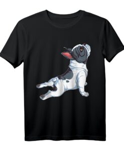 Französische Bulldogge Yoga T-Shirt für Frauen Lustig Hund Welpe - Perfektes Geschenk für Hunde- und Yoga-Fans