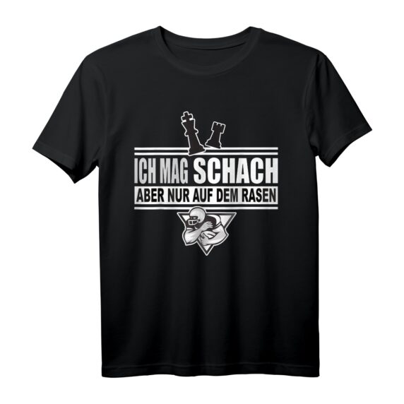 Herren American Football T-Shirt mit Spruch: 'Ich mag Schach. Aber nur auf dem Rasen.' - Lustiges Geschenk für Football Fans & Teammitglieder