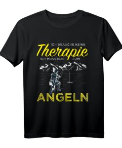 Herren Angel Therapie T-Shirt mit lustigem Spruch  Perfektes Geschenk für Ehemann, Papa und Opa zum Angeln, Urlaub und Naturerlebnis