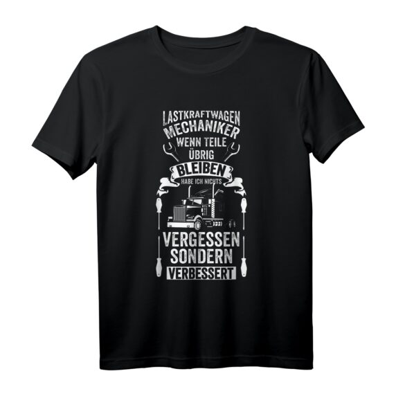 Herren Lastkraftwagen Mechaniker KFZ Nutzfahrzeug T-Shirt  Lustiges Geschenk für LKW Fahrer & KFZ Mechatroniker
